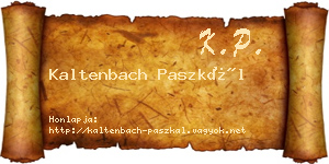 Kaltenbach Paszkál névjegykártya